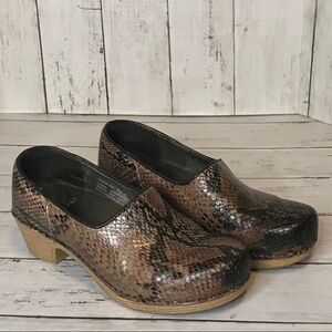 Dansko Snakeskin Clogs